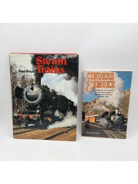 Railroad Locomotive Books Lot Vintage HCDJ - Steam Trains, Cinders & Smoke BK050